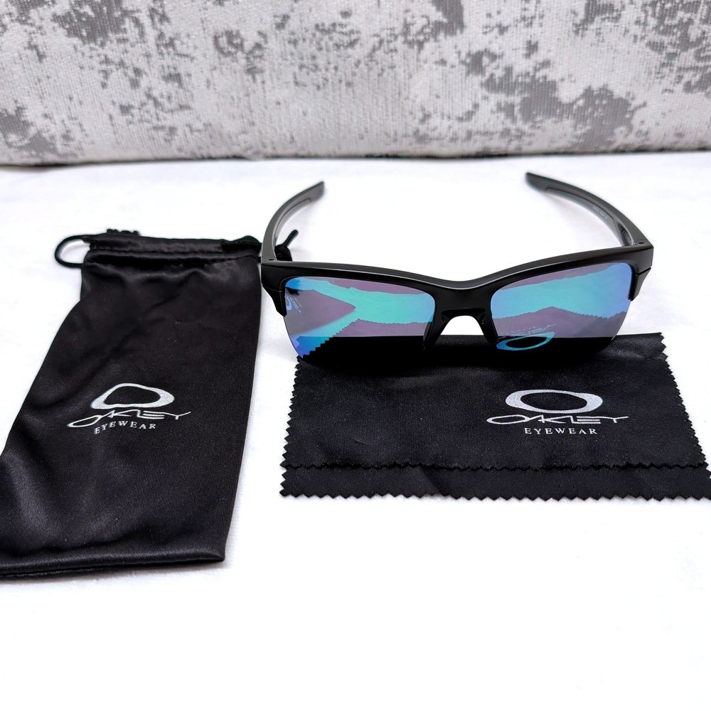 Oakley Thinlink Sunglasses Matte Black Blue Mirror OO9316-09 Mens Semi-Rimless